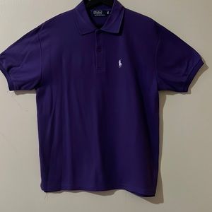 Men’s Iconic Mesh Polo Shirt by Ralph Lauren (Mens-Purple)